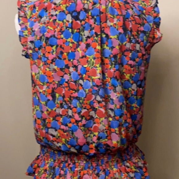 J Crew Multicolored Sleeveless Blouse, Size 2 - Picture 3 of 4